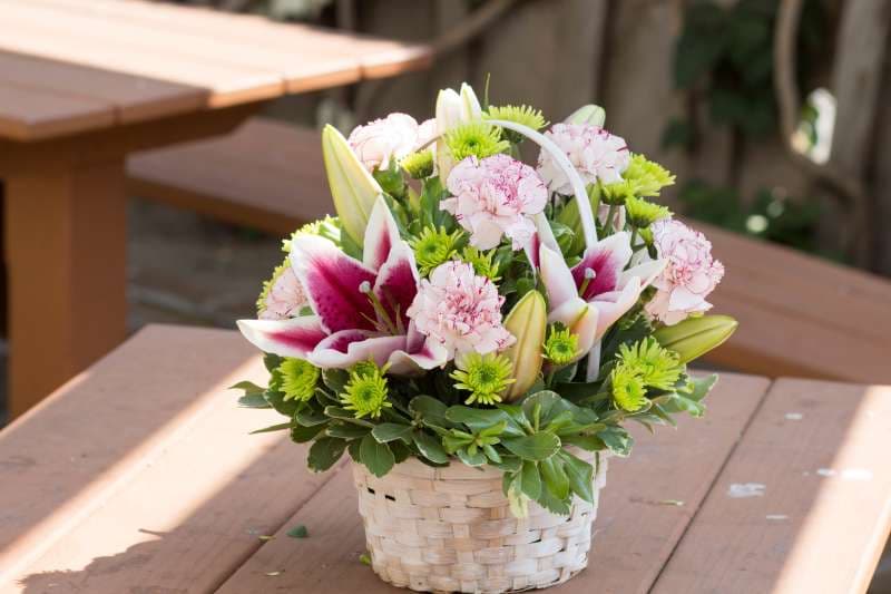 Lily and Carnation Basket
