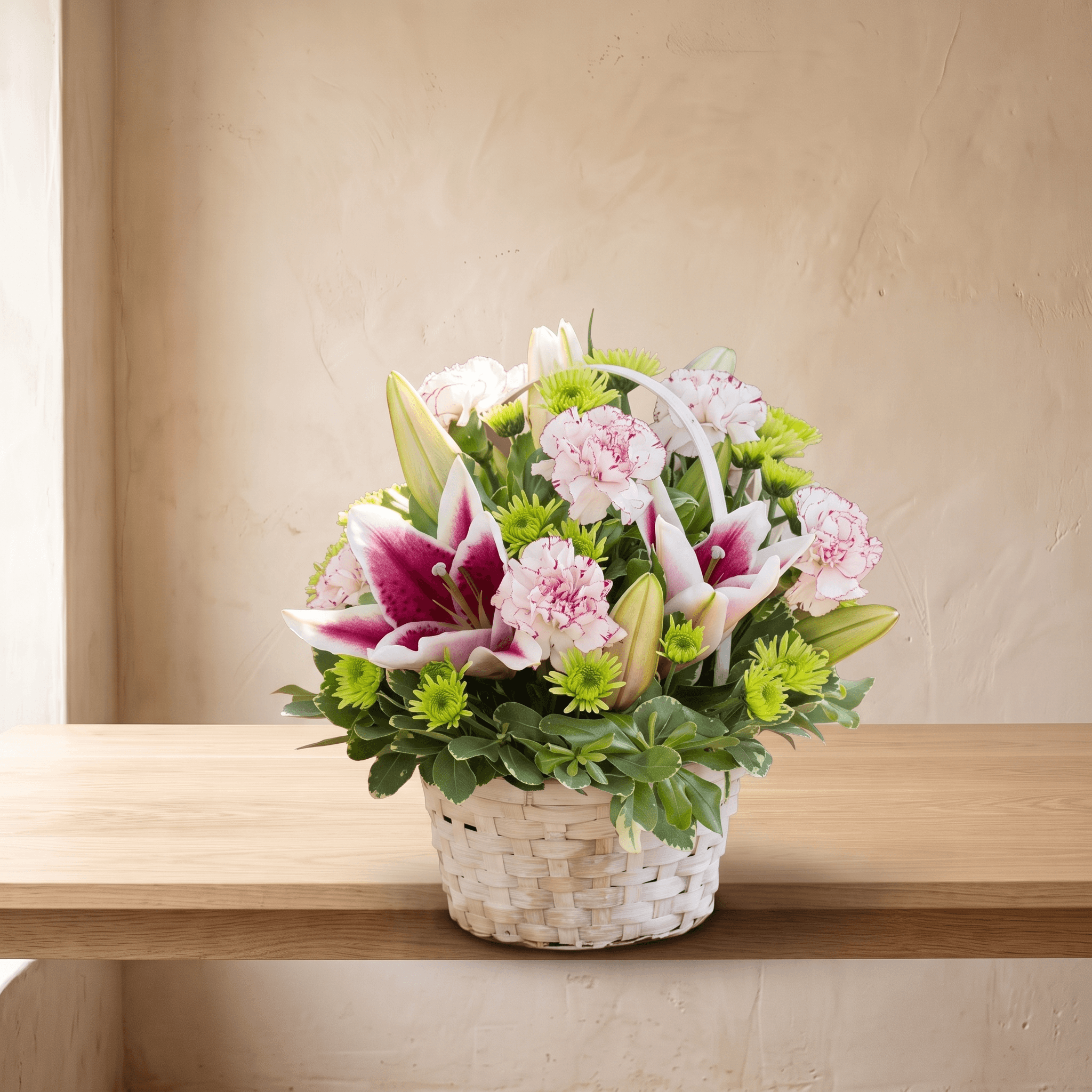 Lily and Carnation Basket