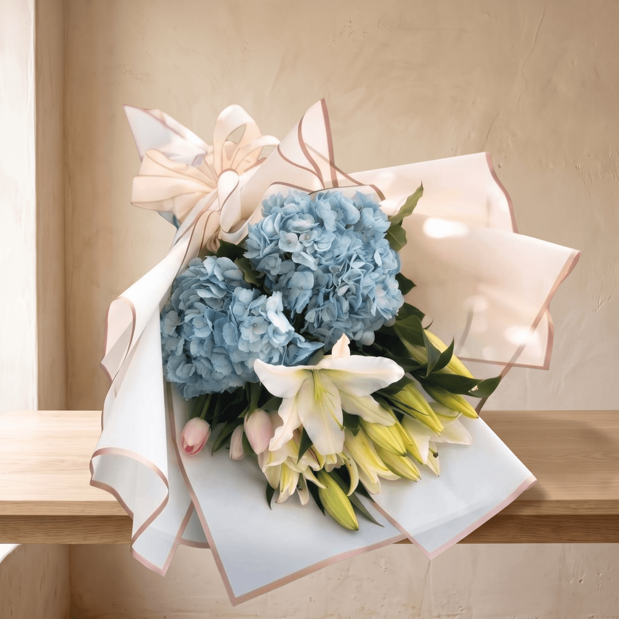 Hydrangeas w/ Lilies and Tulips Wrap