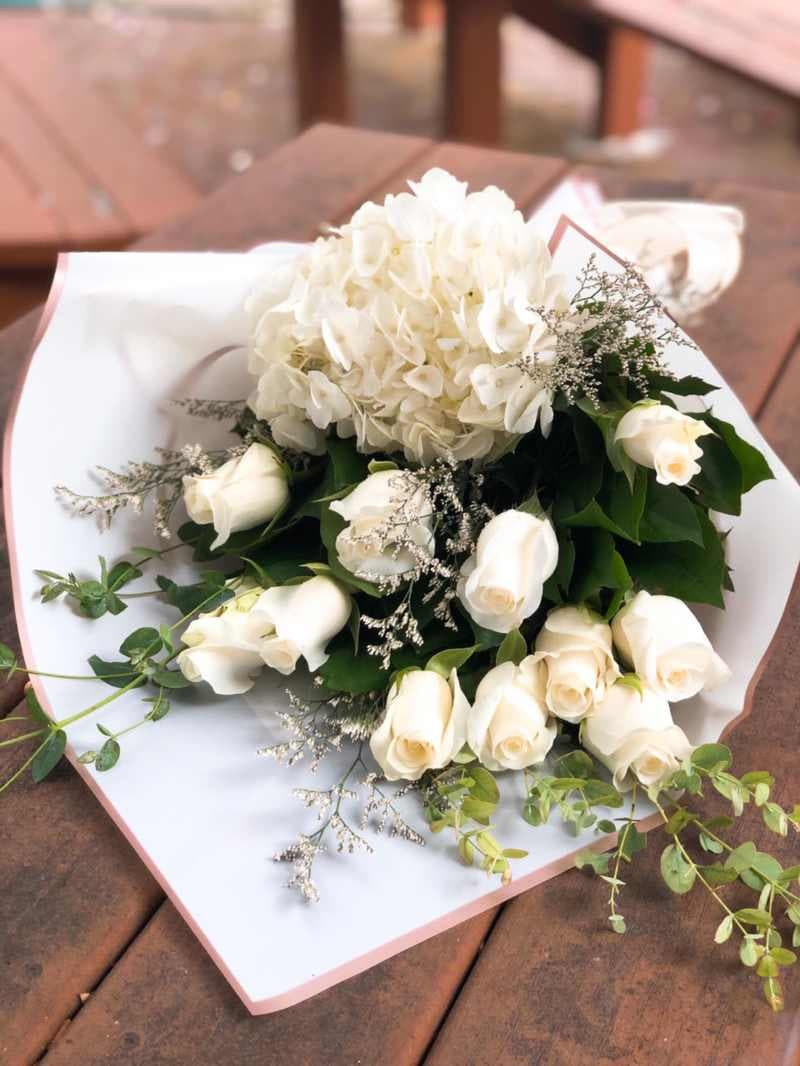 Roses With Hydrangea Wrap